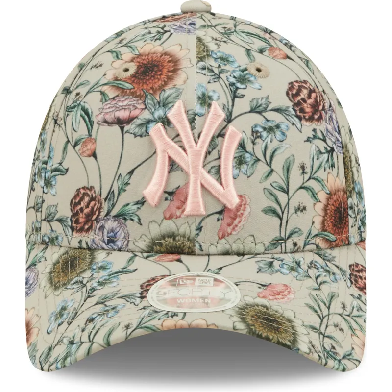 cap-izliekta-beige-adjustable-strap-9forty-all-over-print-floral-no-new-york-yankees-mlb-no-new-era