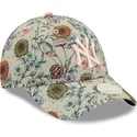 cap-izliekta-beige-adjustable-strap-9forty-all-over-print-floral-no-new-york-yankees-mlb-no-new-era