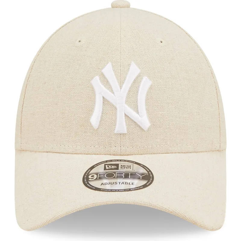 beige-gebogene-verstellbare-9forty-linen-kappe-der-new-york-yankees-mlb-von-new-era