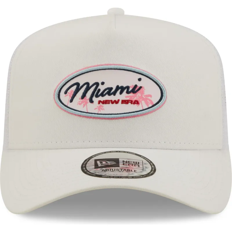 cepur-izliekta-truckeris-balts-snapback-miami-a-frame-oval-state-no-new-era