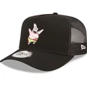 cepur-izliekta-truckeris-melns-snapback-a-frame-no-spongebob-un-patriks-zvaigzne-no-new-era