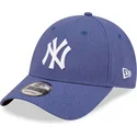 cap-izliekta-blue-adjustable-strap-9forty-linen-no-new-york-yankees-mlb-no-new-era