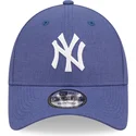 cap-izliekta-blue-adjustable-strap-9forty-linen-no-new-york-yankees-mlb-no-new-era