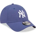 cap-izliekta-blue-adjustable-strap-9forty-linen-no-new-york-yankees-mlb-no-new-era
