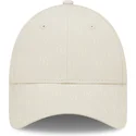 beige-gebogene-verstellbare-damenkappe-9forty-monogram-der-new-york-yankees-mlb-von-new-era