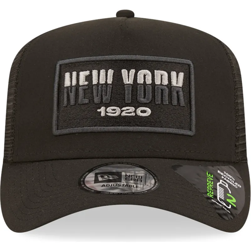 cepur-izliekta-truckeris-melns-snapback-new-york-a-frame-repreve-usa-state-no-new-era