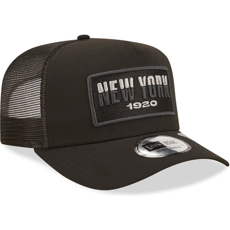 cepur-izliekta-truckeris-melns-snapback-new-york-a-frame-repreve-usa-state-no-new-era