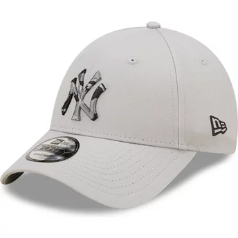 New Era Curved Brim 9FORTY Seasonal Infill New York Yankees MLB Grey Adjustable Cap