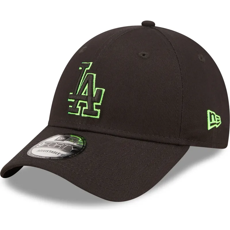 cepur-izliekta-melns-regulejams-9forty-neon-outline-no-los-angeles-dodgers-mlb-no-new-era
