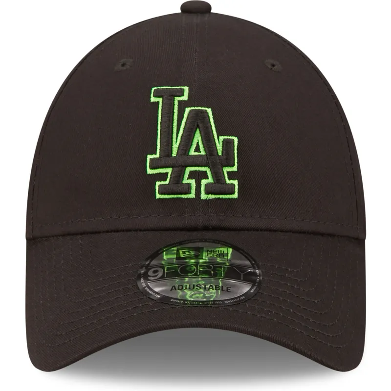 cepur-izliekta-melns-regulejams-9forty-neon-outline-no-los-angeles-dodgers-mlb-no-new-era