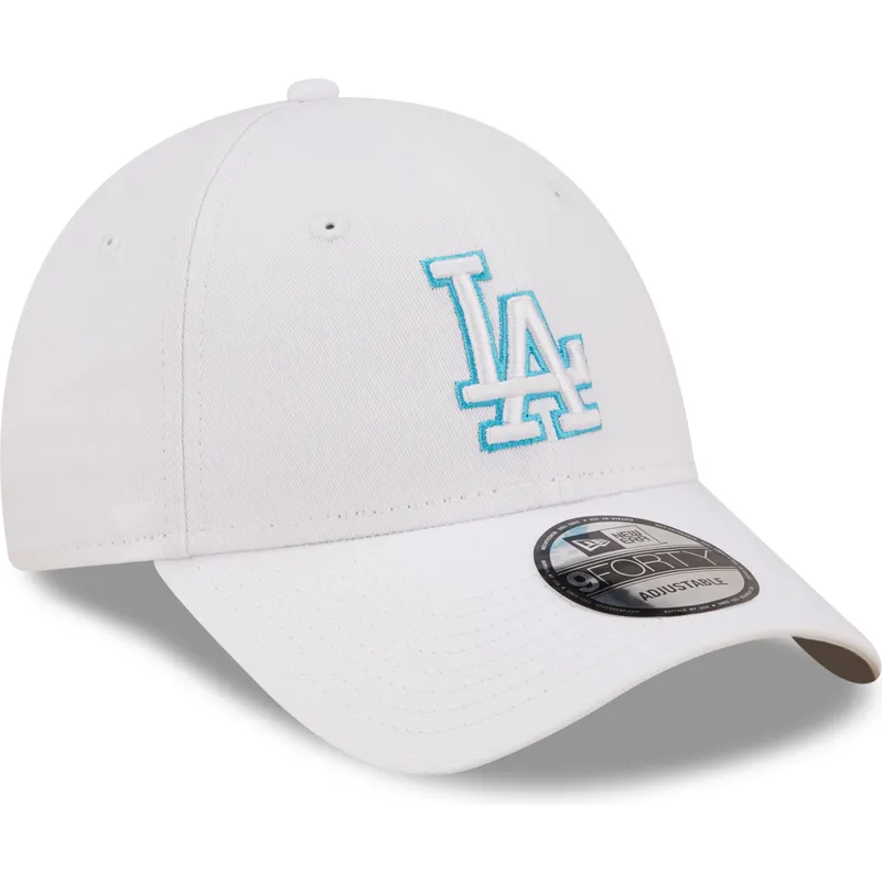 cepur-izliekta-balts-regulejams-9forty-neon-outline-no-los-angeles-dodgers-mlb-no-new-era