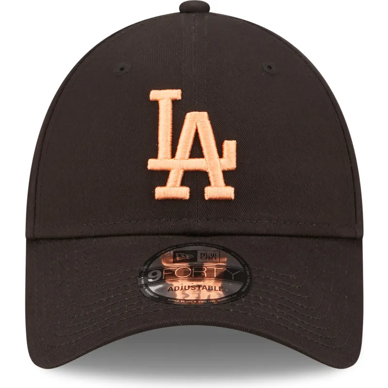 cepur-izliekta-melns-regulejama-lente-9forty-league-essential-no-los-angeles-dodgers-mlb-no-new-era