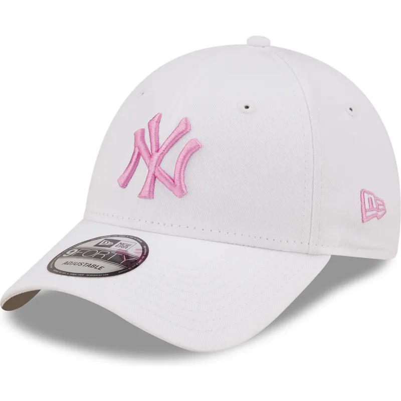 cepur-izliekta-balts-regulejams-rosa-9forty-league-essential-no-new-york-yankees-mlb-no-new-era