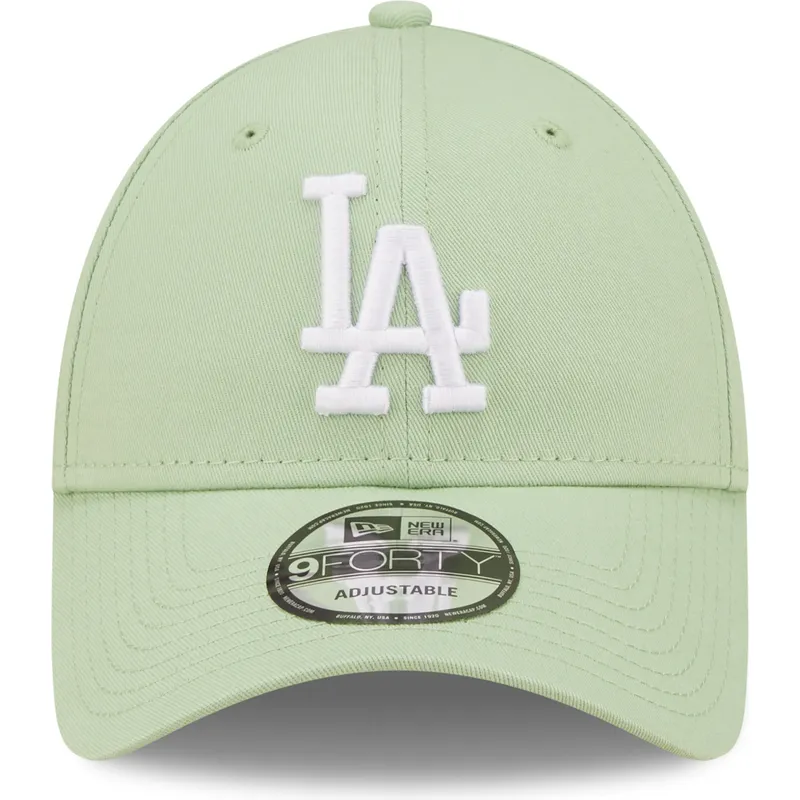 gorra-curva-verde-claro-ajustable-9forty-league-essential-de-los-angeles-dodgers-mlb-de-new-era