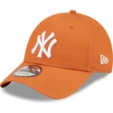 new-era-new-york-yankees-mlb-9forty-league-essential-verstellbare-orangefarbene-kappe