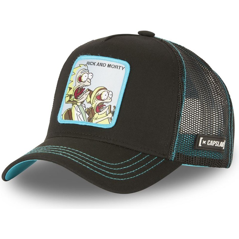 capslab-re3-rick-and-morty-black-trucker-hat