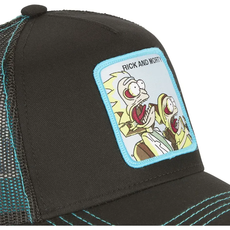 schwarze-trucker-kappe-rick-and-morty-re3-rick-and-morty-von-capslab