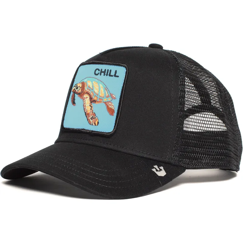 cepur-izliekta-truckeris-melns-snapback-chill-the-farm-no-goorin-bros