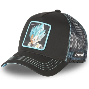 Gorra trucker negra Vegeta Super Saiyan Blue CAS VEG1 Dragon Ball de Capslab