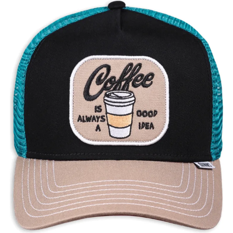 cepur-izliekta-truckeris-melns-snapback-coffe-is-always-a-good-idea-hft-food-no-djinns