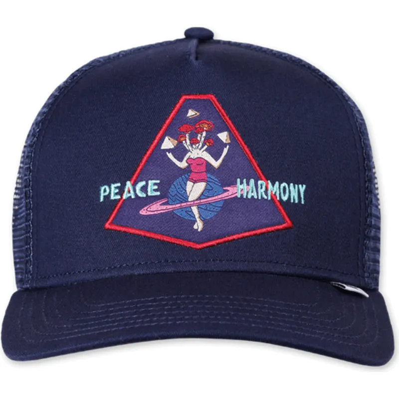 cepur-izliekta-truckeris-tumsi-zils-snapback-peace-harmony-hft-no-djinns