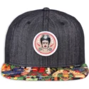 cepur-plakana-melns-snapback-frida-kahlo-linen-rev-no-djinns