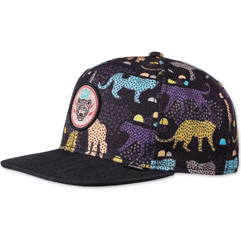 cepur-plakana-melns-snapback-gepard-linen-no-djinns