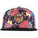 cepur-plakana-daudzkrasains-snapback-peacock-linen-no-djinns