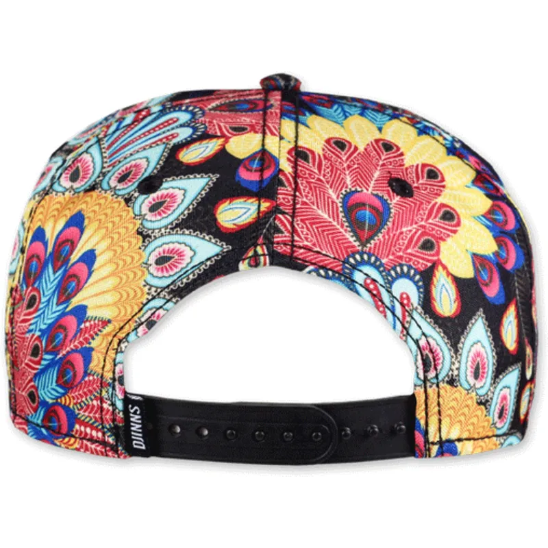 platt-keps-flerfargad-snapback-peacock-linen-fran-djinns