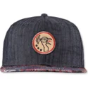 cepur-plakana-melns-snapback-peacock-linen-rev-no-djinns