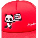kimoa-flat-brim-panda-by-domingo-zapata-red-snapback-cap