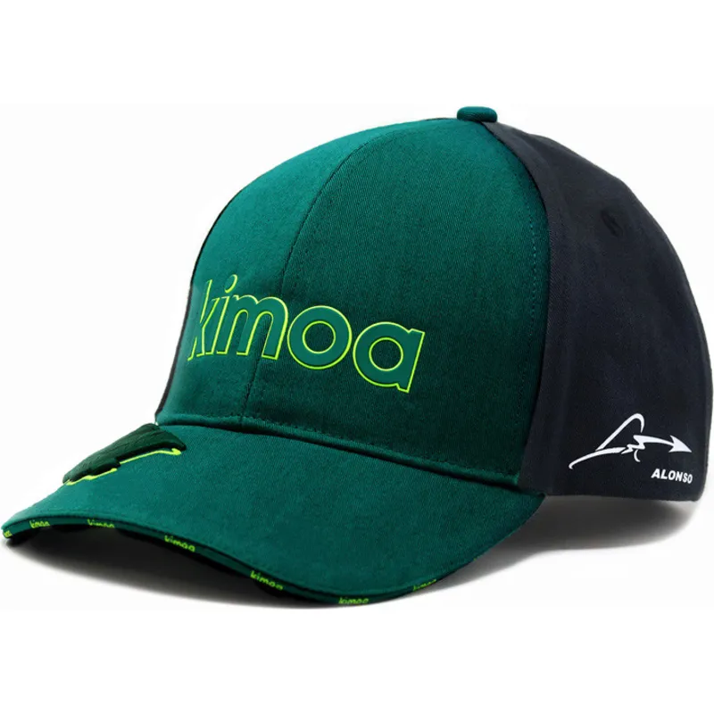 grune-und-schwarze-verstellbare-curved-cap-fernando-alonso-von-aston-martin-formula-1-von-kimoa