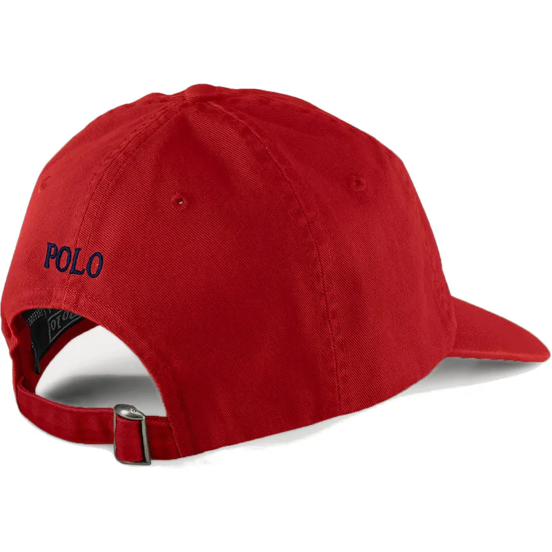 rote-verstellbare-curved-cap-mit-blauem-logo-cotton-chino-classic-sport-von-polo-ralph-lauren