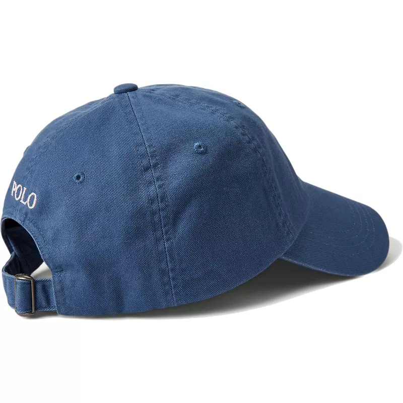 polo-ralph-lauren-curved-brim-pink-logo-cotton-chino-classic-sport-navy-blue-adjustable-cap
