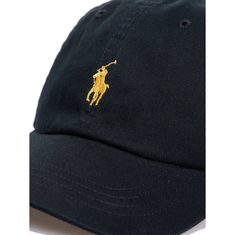 schwarze-verstellbare-curved-cap-mit-goldenem-logo-cotton-chino-classic-sport-von-polo-ralph-lauren