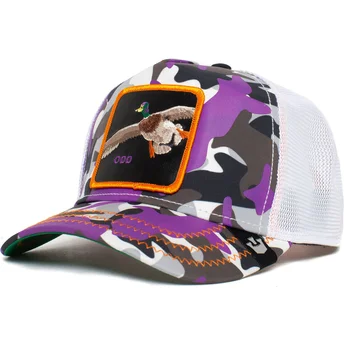 Gorra trucker camuflaje violeta pato Odd Lil Strange Duck The Farm de Goorin Bros.