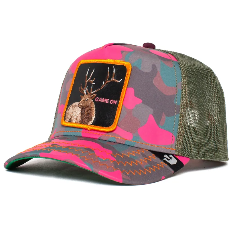cepur-izliekta-truckeris-maskesanas-snapback-rosa-game-on-elk-season-dreams-the-farm-no-goorin-bros