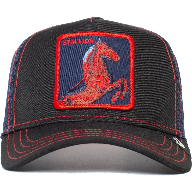 cepur-izliekta-truckeris-melns-snapback-stallion-trip-the-farm-no-goorin-bros