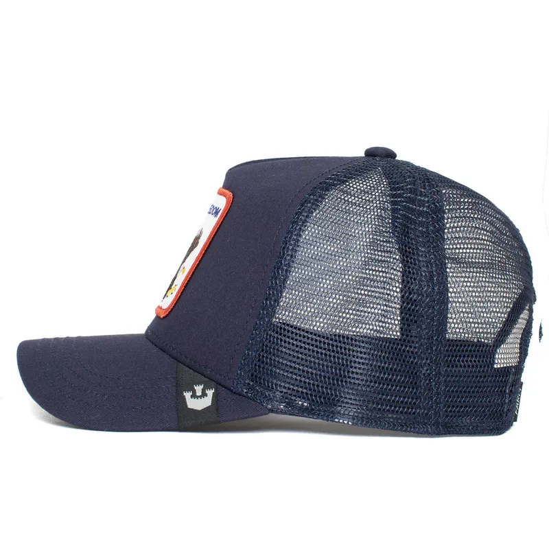 cepur-izliekta-truckeris-tumsi-zils-snapback-freedom-truckin-the-farm-no-goorin-bros