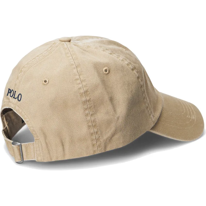 hellbraune-verstellbare-curved-cap-mit-blauem-logo-cotton-chino-classic-sport-von-polo-ralph-lauren