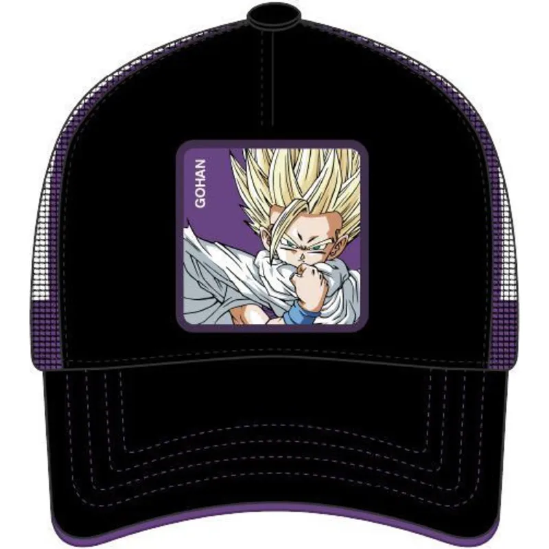 cepur-izliekta-truckeris-melns-snapback-super-saiyan-2-goh1-son-gohan-dragon-ball-no-capslab
