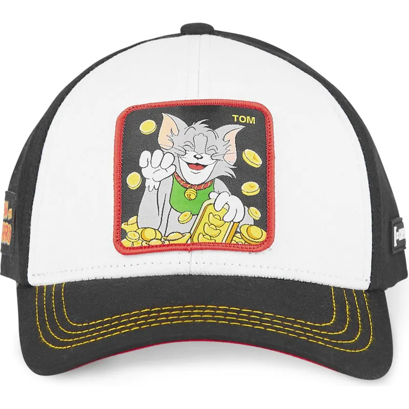 weisse-und-schwarze-gebogene-snapback-kappe-tom-t12-looney-tunes-von-capslab