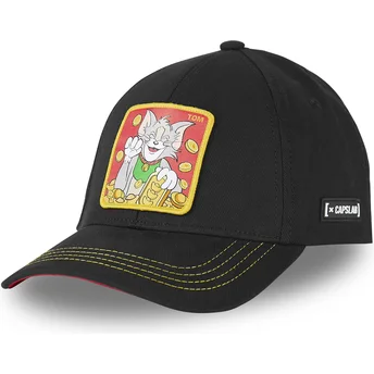 Gorra curva negra snapback Tom T11 Looney Tunes de Capslab