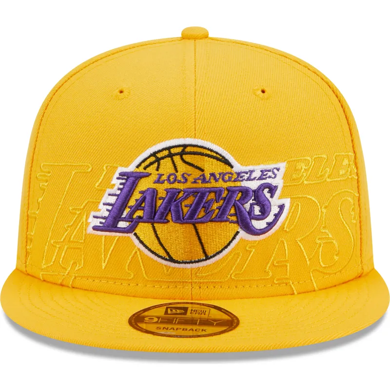 cepur-plakana-dzeltens-snapback-9fifty-draft-edition-2023-no-los-angeles-lakers-nba-no-new-era