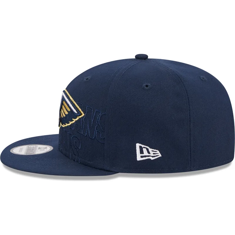 cepur-plakana-tumsi-zils-snapback-9fifty-draft-edition-2023-no-new-orleans-pelicans-nba-no-new-era