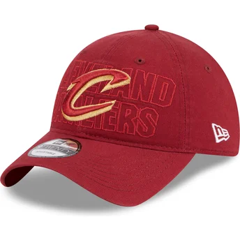 Cepur izliekta sarkans regulējama lente 9TWENTY Draft Edition 2023 no Cleveland Cavaliers NBA no New Era