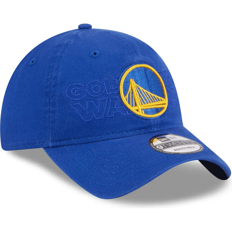 cepur-izliekta-zils-regulejama-lente-9twenty-draft-edition-2023-no-golden-state-warriors-nba-no-new-era