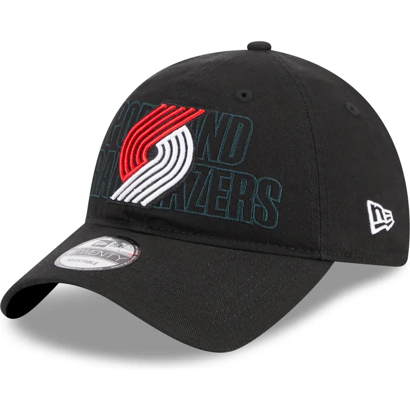 cepur-izliekta-melns-regulejama-lente-9twenty-draft-edition-2023-no-portland-trail-blazers-nba-no-new-era