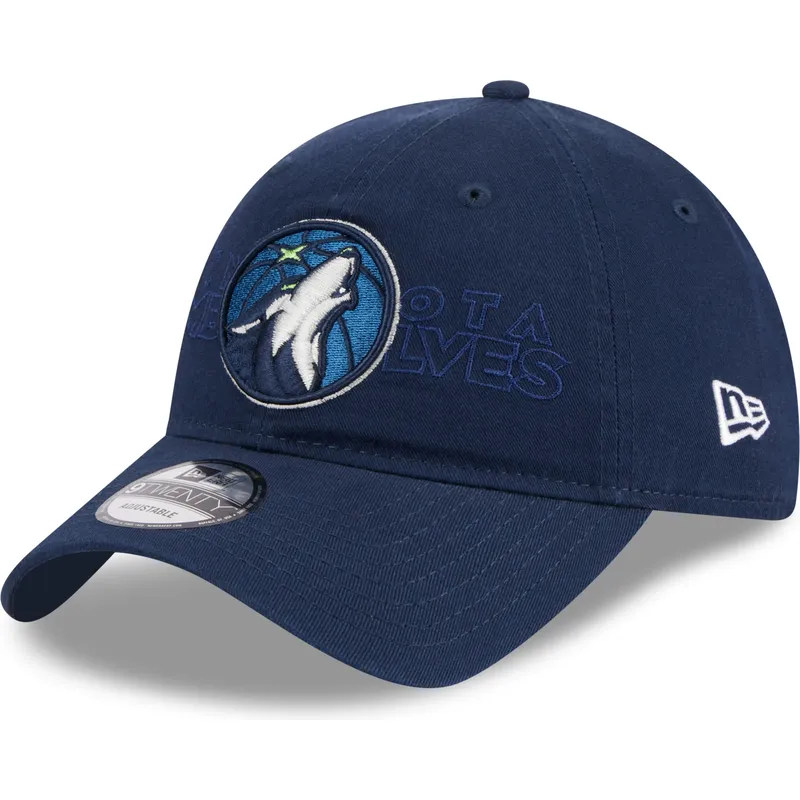 cepur-izliekta-tumsi-zils-regulejams-9twenty-draft-edition-2023-no-minnesota-timberwolves-nba-no-new-era