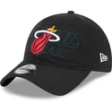 cepur-izliekta-melns-regulejama-lente-9twenty-draft-edition-2023-no-miami-heat-nba-no-new-era